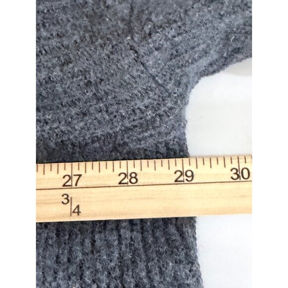 Pure Jill Wool Blend Knit Poncho Sweater XL Gray Pockets Oversized Boxy Relaxed - Picture 7 of 9